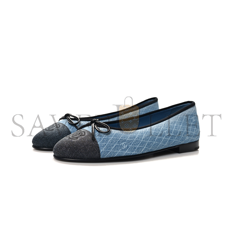ch**el De*1m printed quilt cc cap toe ballerina flats 157513